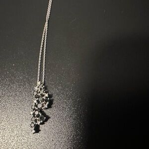 Black and White diamond 14k white gold necklace.